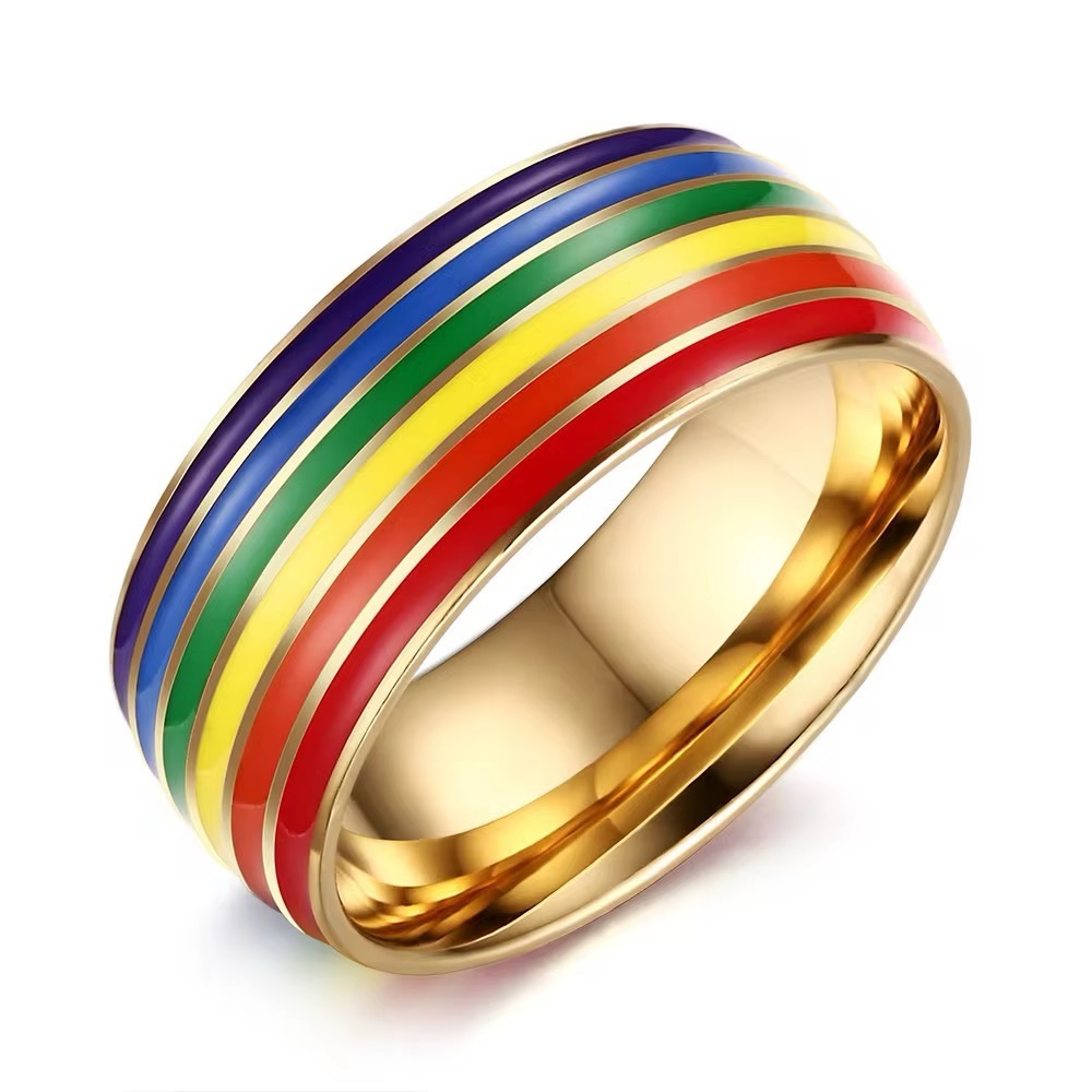 Stainless steel pride rings
